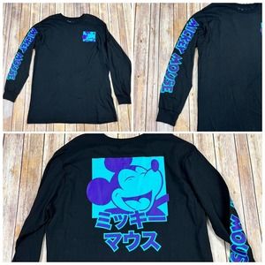 Disney Black and Blue Mickey Mouse Long Sleeve Tee